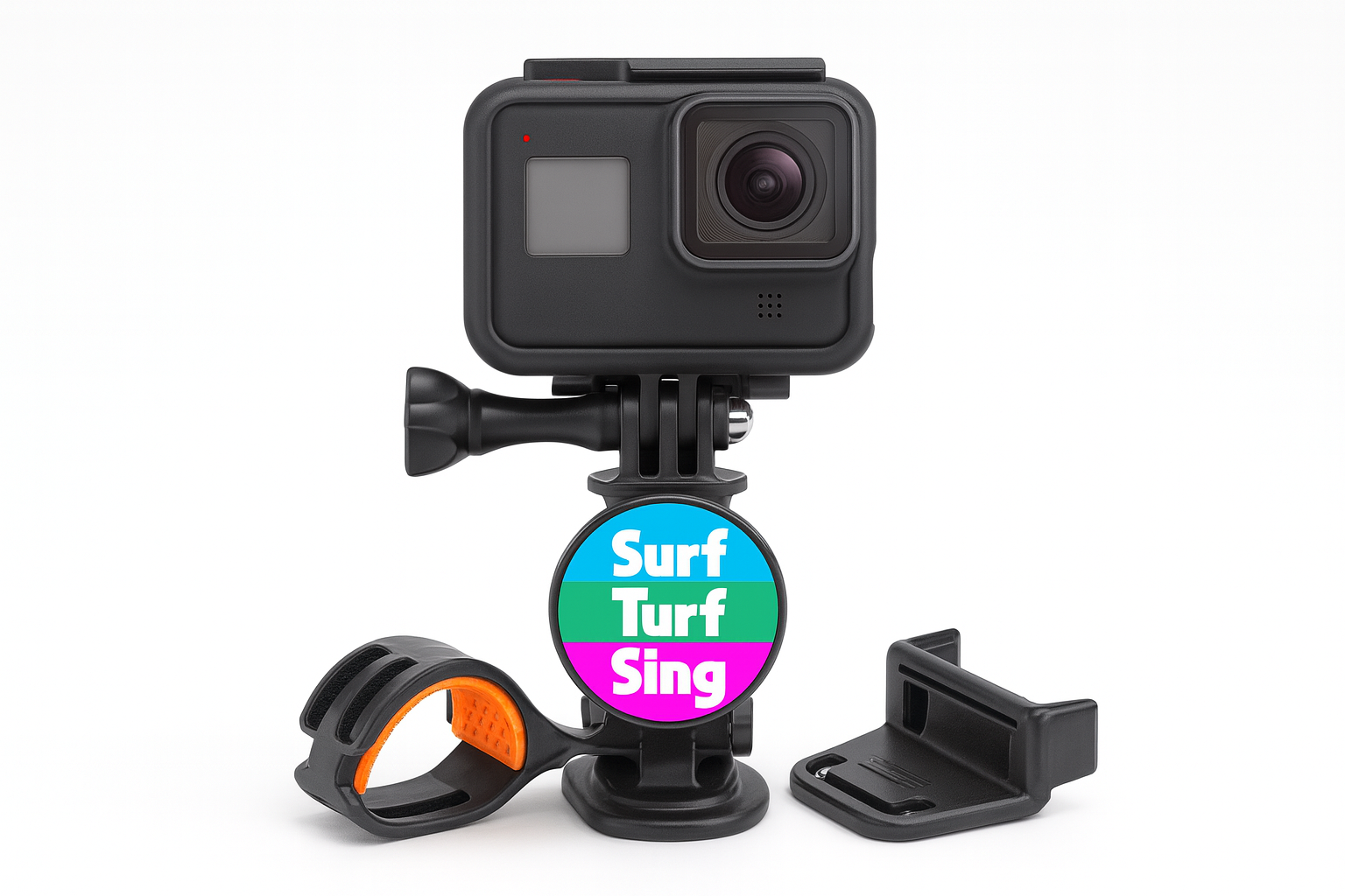 Camera mount with logo
