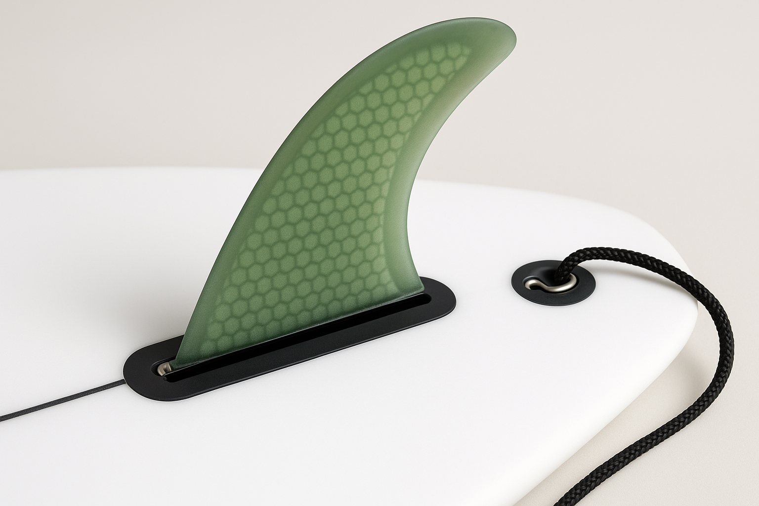 Fin and leash attachment detail
