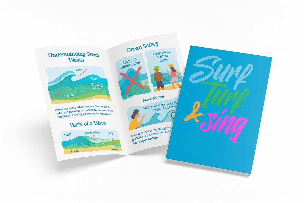 Ocean guide book with logo