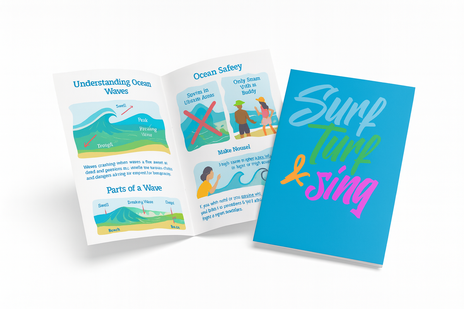 Ocean guide book with logo