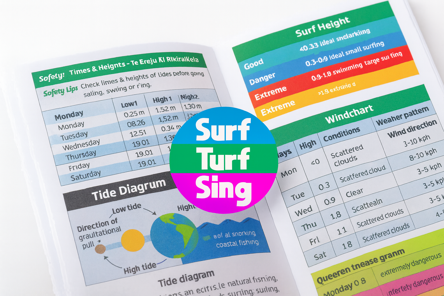 Tide charts and weather patterns